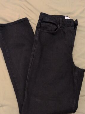 Wilfred Free Charcoal Black Denim Label Detail